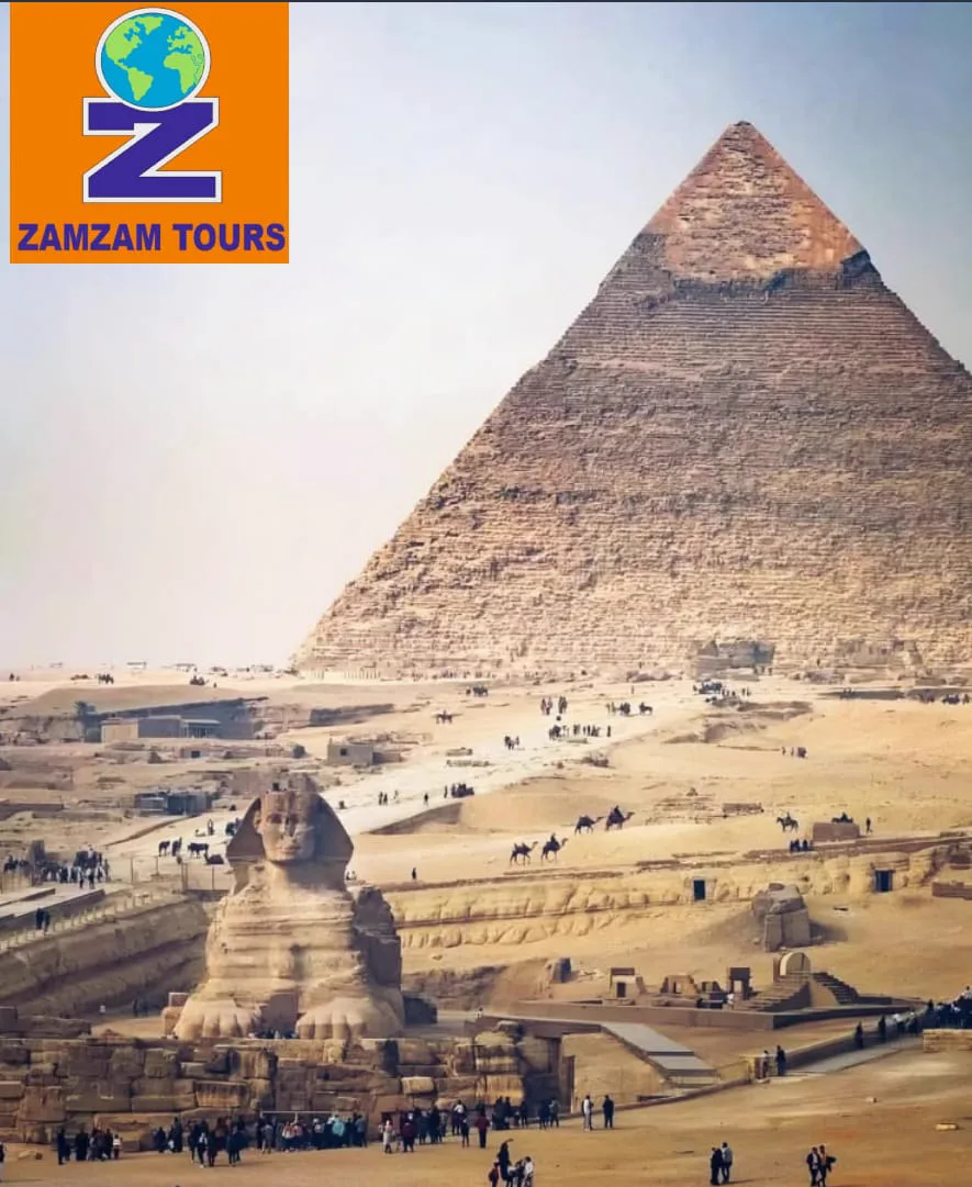 Zamzam Tours Egypt group photo at historic site